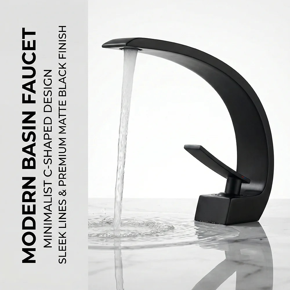 Silicone Tap Washer - Robinet de salle de bain noir